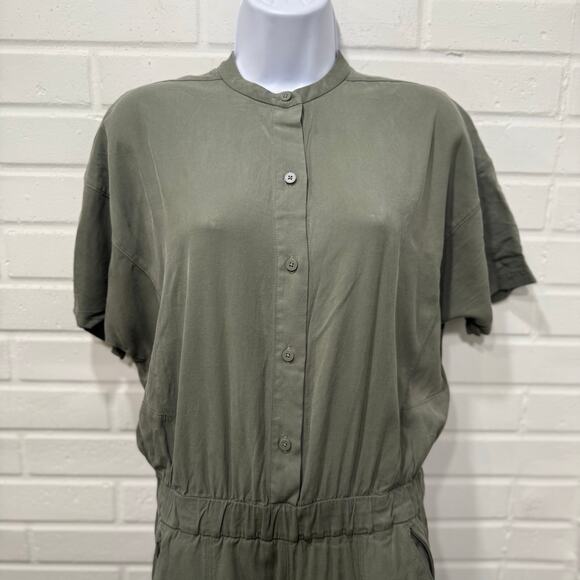 Lululemon Perfectly Poised Jumpsuit Grey Sage Green Cupro Fabric Sz 6 Utility - Picture 5 of 11